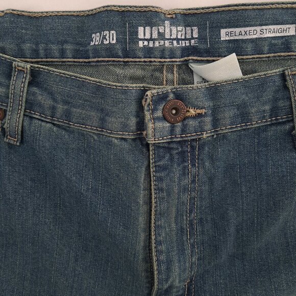 NWT Urban Pipeline Up Relaxed Straight Fit Blue Denim Jeans Men's 38x30 - Picture 3 of 10